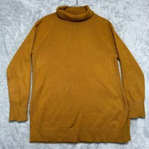 Ann Taylor Sweater Women’s L Gold Turtleneck Knit Ribbed Pullover Cozy Lagenlook